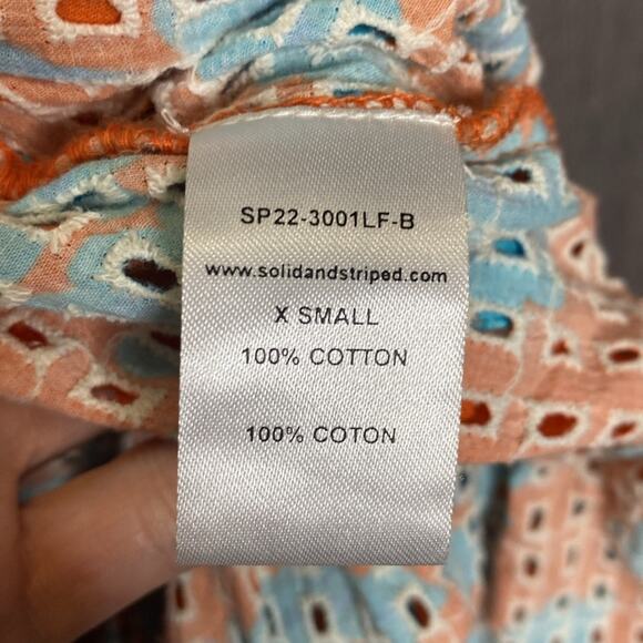 NWT SOLID & STRIPED The Addison tiered printed broderie anglaise midi dress. XS - Picture 7 of 10